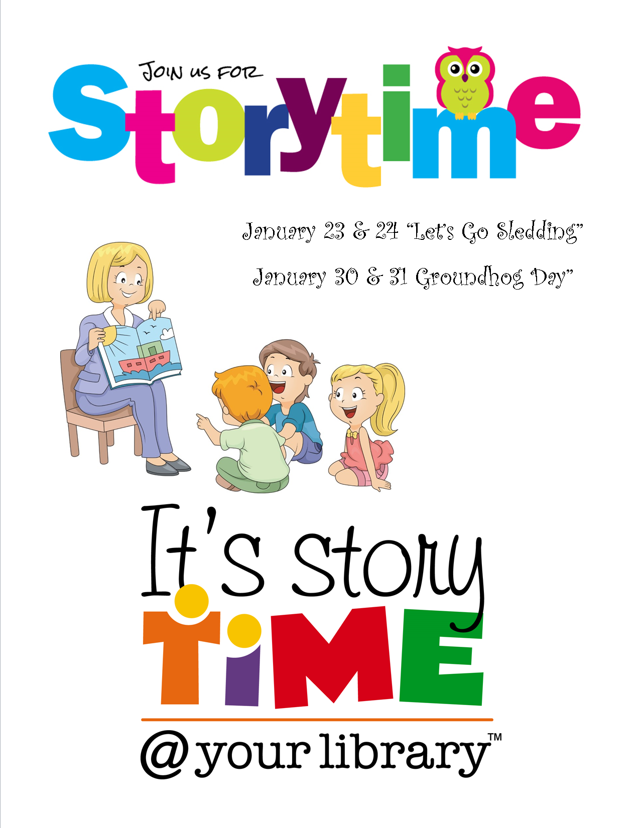 Attention 3-5 yr. olds, Story Time. Bring a Friend | Talcott Library